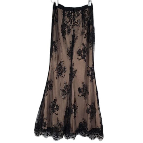 May Queen Couture Dark Floral Sheer Lace Maxi Skirt 2 Fairy Grunge Whimsigoth - Picture 2 of 11